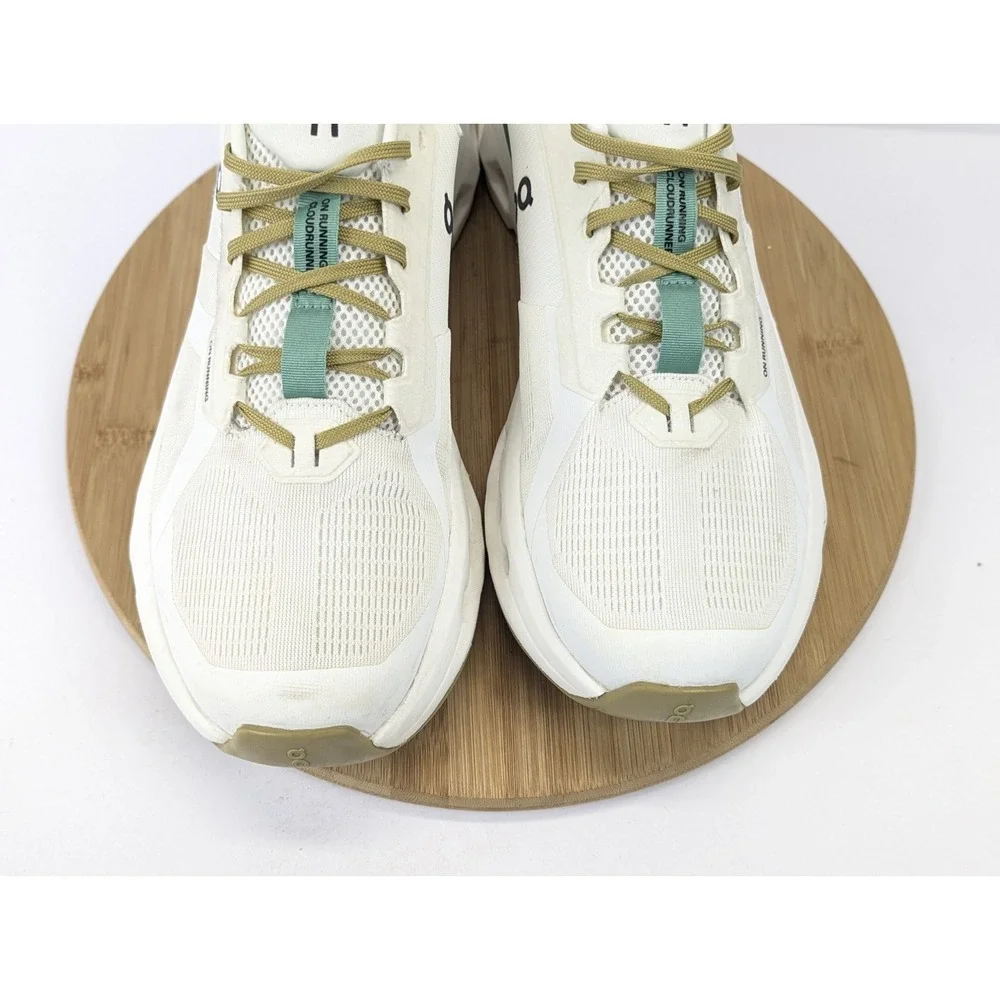 On Cloud Cloudrunner 2 Mens 12.5 M White Green Running Shoes Athletic Sneakers